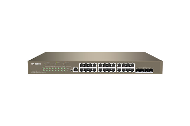 IP-COM SWITCH POE MANAGED L3, 28 PORT, 24 POE, 4 SFP 10G