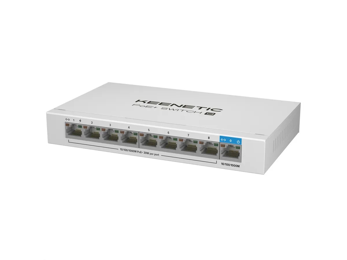 KEENETIC POE+ SWITCH 9 (KN-4710), SWITCH 1 PORTA 1GBPS + 8 PORTE 1 GBPS POE+, POTENZA MASSIMA EROGAB